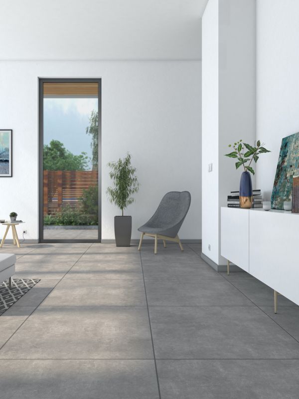 Eclipse Anthracite Porcelain Tile - 600x600mm