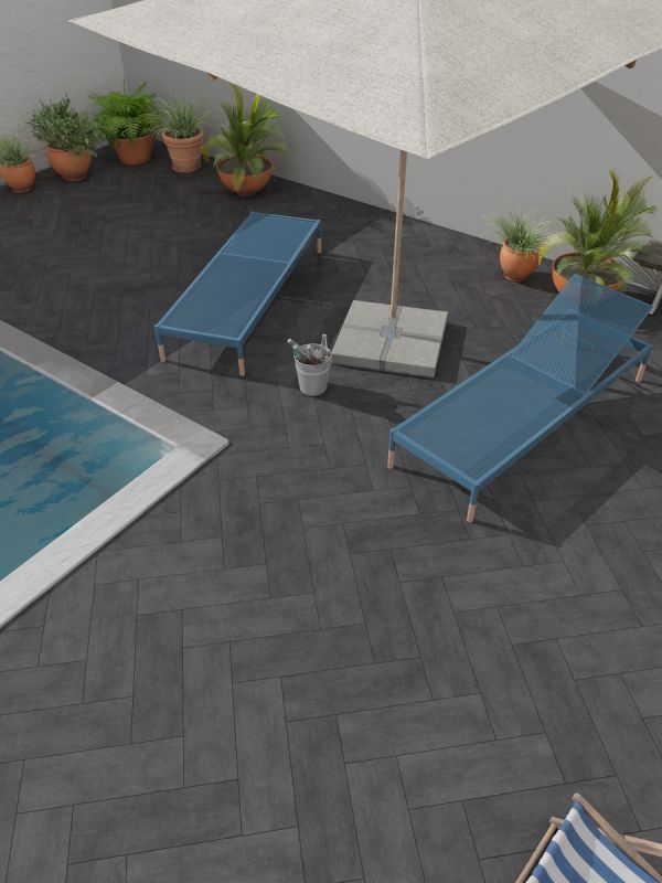 Eclipse Dark Grey Outdoor Porcelain - 900x200x20mm
