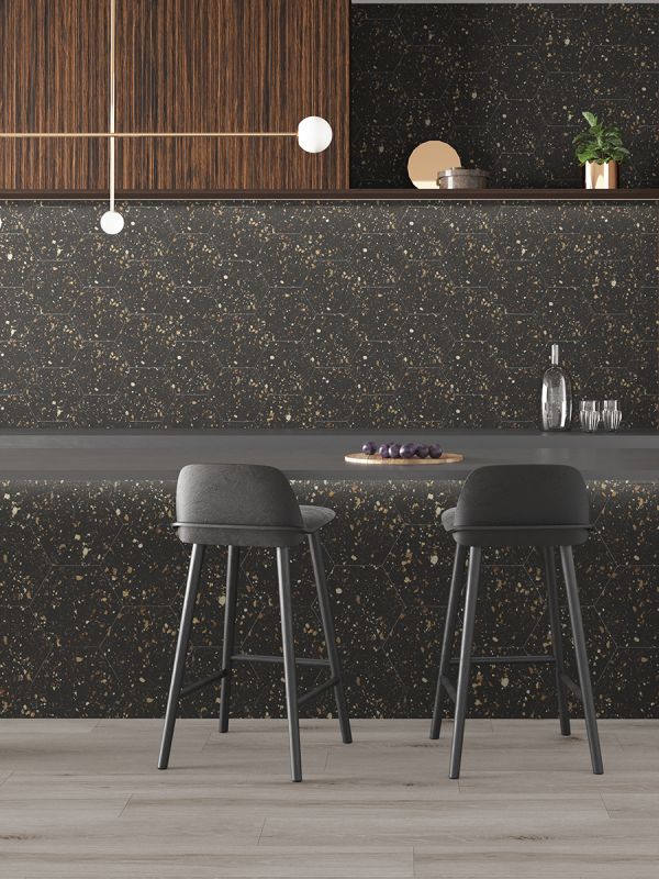 Arousa Nero Terrazzo Tile - 258x290mm