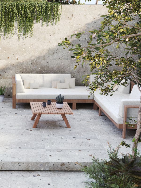 Boule Terrazo King Size Outdoor Porcelain Paving Slabs - 1200x600mm