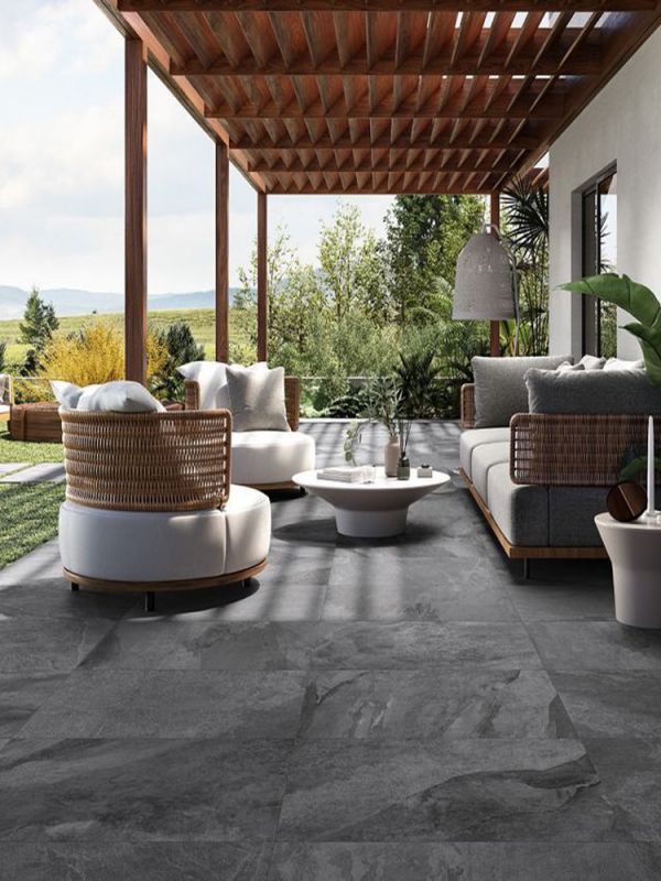 Brazil Slate Effect Outdoor Porcelain Tiles - 900x600x16mm