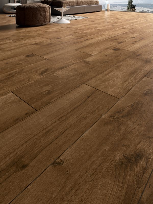 Cherry Oak Wood Indoor Porcelain Floor Tile - 1200x300mm