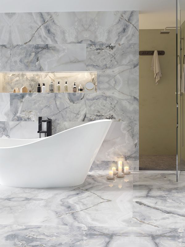 Eunoia Grey Onyx Gloss Tile - 1200x600mm