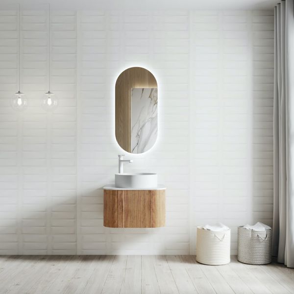 Bali Solid Wood Fluted Vanity - 600mm
