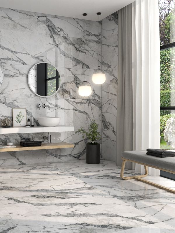 Invisible White Porcelain Tile - 1200x600mm