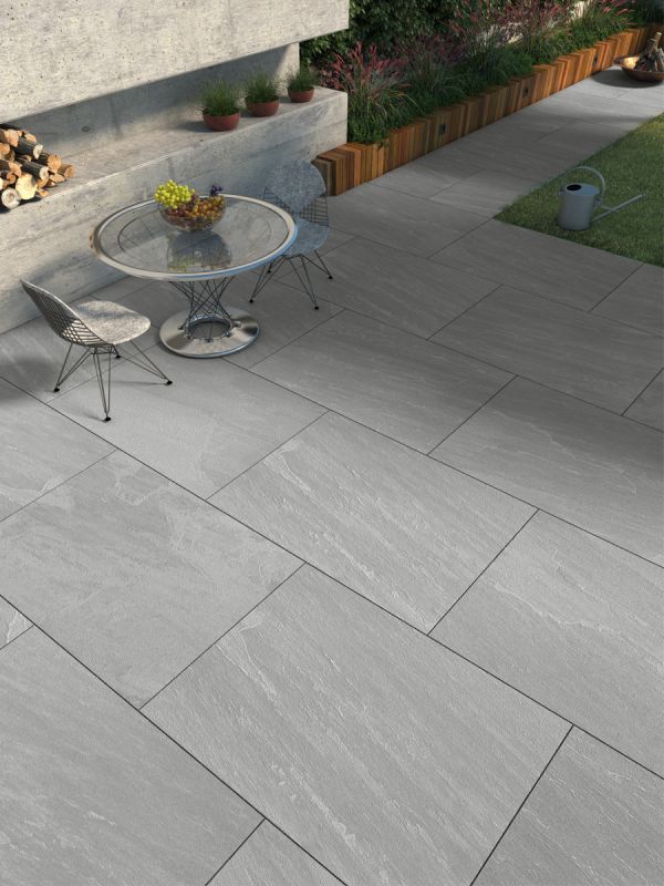 Kandla Grey Outdoor Porcelain Paving Slabs - 900x600x20mm
