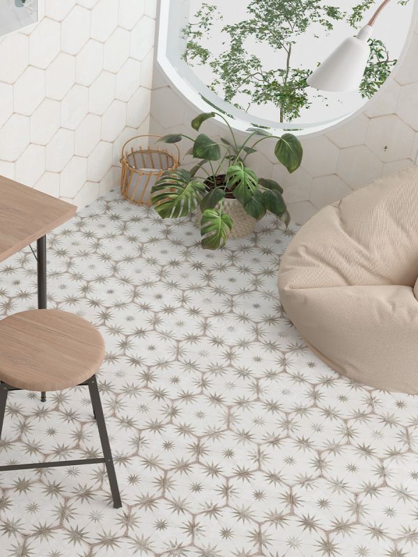 Lilya Decor Blue Hexagon Tiles - 198x228mm