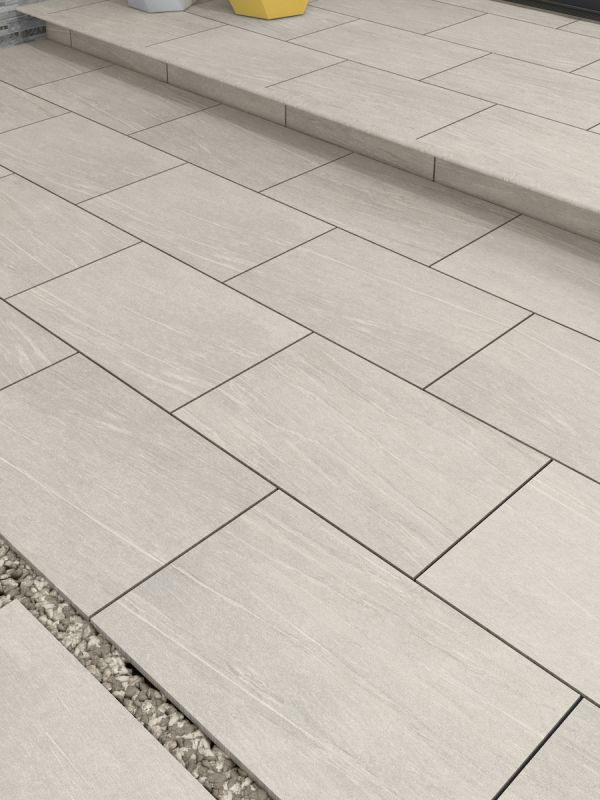 Pietra Pearl Outdoor Porcelain Paving Slabs - 900x600x20mm