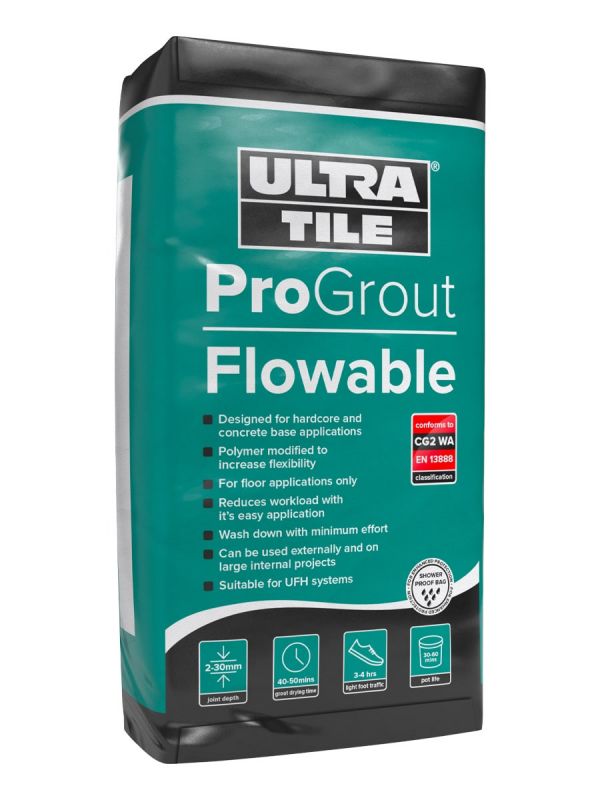 Ultra Tile ProGrout Flowable Flexible Floor Grout 15kg