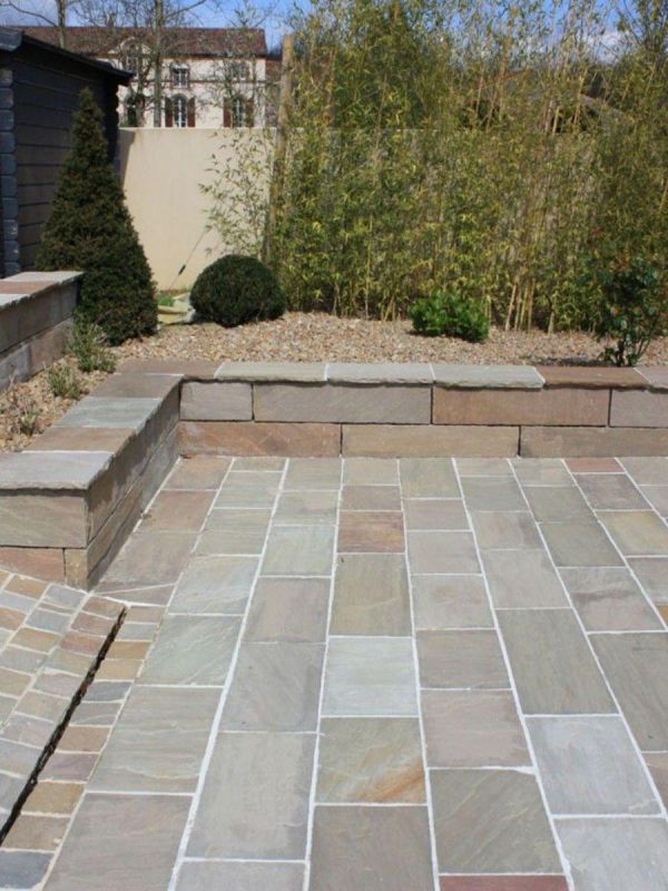 Raj Green Indian Sandstone Driveway Paving Slabs - 600x300x40mm Pack