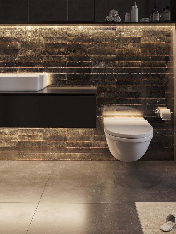 Soho Black Luxury Italian Gloss Wall Tiles - 60x250mm