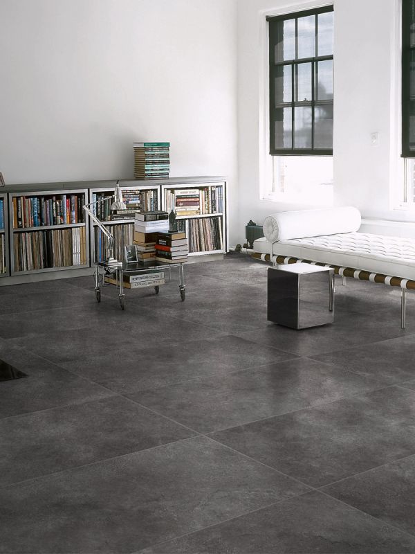 Stream Anthracite Italian Porcelain Tile - 600x600mm