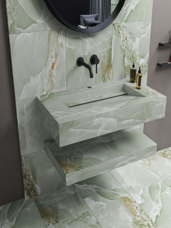 Turquoise Onyx Mint Sink and Shelf - 600mm / 750mm / 1000mm
