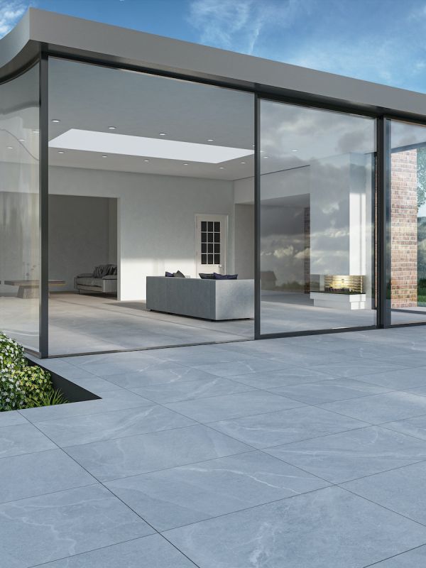 Roca White Outdoor Porcelain Paving Tiles - 900x600x16mm