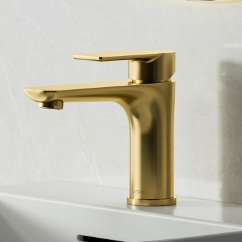 Alma Brushed Gold Basin Mixer Tap
