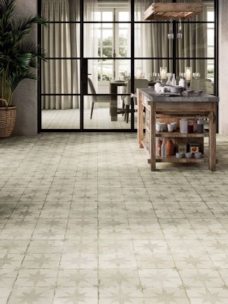 Estrella White Star Pattern Tile - 450x450x9.5mm
