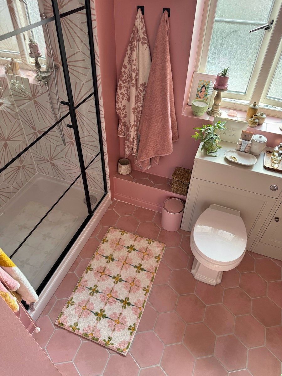 Mirage Pink Plain Hexagon Tile